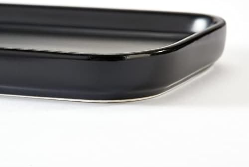 Ceramic Bathroom Tray,Kitchen Sink Organizer Tray,Cosmetics Holder (Black)