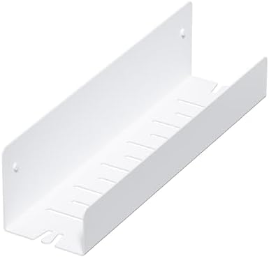 Qeke Shower Caddy, 16" Bathroom Shelf Organizer with 2 Hooks, SUS304 Stainless Steel Floating Shelves with Large Capacity, Rustproof Rack for Inside Shower, Matte White