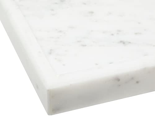 Juvale Large Marble Vanity Tray - Jewelry & Cosmetic Organizer with Drawer Organizer - Bathroom Display with Soap Tray - Home Accent Piece with Marble Decor - 11.7 x 7.7 x 1.1 in White (Pack of 2)
