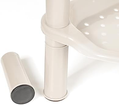 4 Tier Shower Caddies, Organizer Shelf Corner, Plastic Shower Rack Stands for Bathroom, Storage Bath Shower Caddy, 13.5X 10 x 33.5 Inches, Beige (Round Slot Beige 4 Tier)