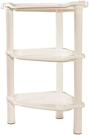 3 Tier Shower Caddy Organizer Shelf Corner, 13.5 x 10 x 26 Inches, Rustproof, Plastic Shower Rack Stands for Inside Bathroom, Bathtub, Shower pan, Beige (Round Slot Beige 3 Tier)