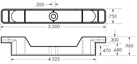 False Front Cabinet Clips 4-1/2" - Fake Drawer Clips/False Drawer Front Clips - 1 Set (2 Clips)