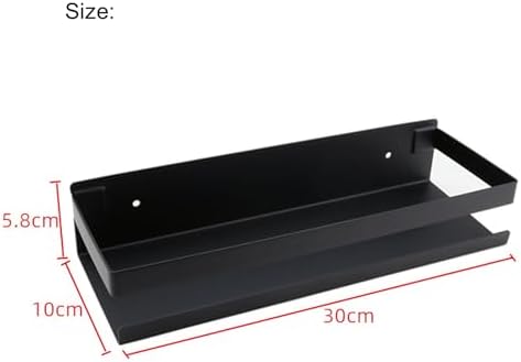 Bathroom Shower Caddy, Wall Mounted Stainless Steel Shower Shelf Caddy Rack Storage for Kitchen Basket Organization -12 inch, Black