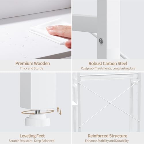 Housolution 7 Tier Over the Toilet Storage with 2 Drawers, White