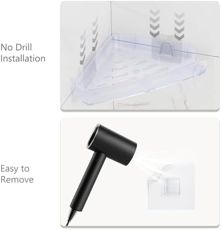 Sotfamily Plastic Shower Caddy Corner (for 90° Only), 2 Pack, Frosted Clear