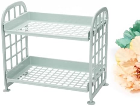 MAGICLULU 2 Layers Plastic Storage Rack Organizer for Bathroom Toilet Shelf Desktop Countertop Kitchen Space Saving Nordic Style