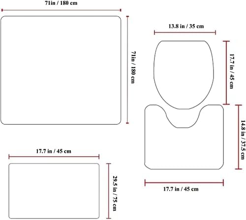 NBVKO 4PCS Cartoon Blue Ocean and Creature Shower Curtain Set with Non-Slip Rugs,Toilet Lid Cover and Bath Mat,Bathroom Decor Accessory Set
