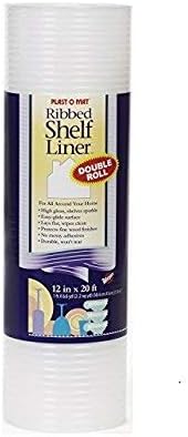 Warp's Plast O Mat Shelf Liner Ribbed 12 Inch W X 20ft. L Non Adhesive Clear (1) (3)