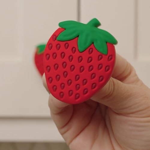 Knobēz 12pk Decorative Knob Covers - Strawberry Fruit Cabinet Accents