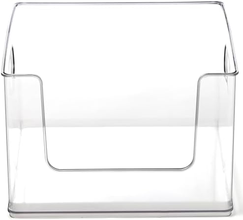 BINO | Stackable Plastic Storage Bins, Open-Front - Clear | THE CLARUS COLLECTION | Pantry Organizers and Storage Containers | Fridge Organizer Bins | Kitchen Cabinet Organizer | Medicine Cabinet Bin