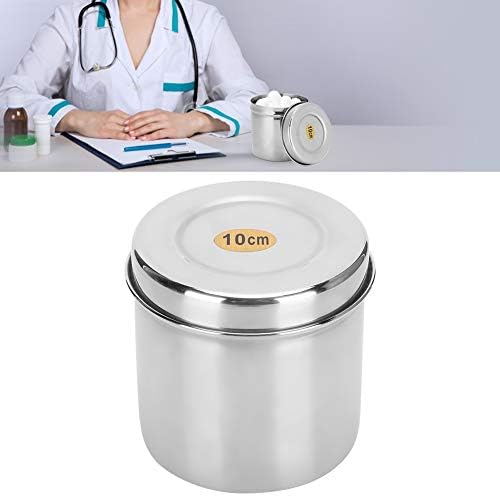 Cotton Ball Holder with Lid, Bathroom Container Set, Stainless Steel Cotton Ball Cup Jar Container Storage Organizer Canister with Lid