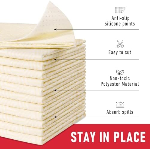 Cooyes 2 in 1 Refrigerator Liners, 6 Pack, 12“ × 24”, Fridge Drawer & Shelf Liners for Kitchen Cabinets Non-Adhesive, Breathable Cloth Material, BPAfree, Keep Produce Fresh Longer