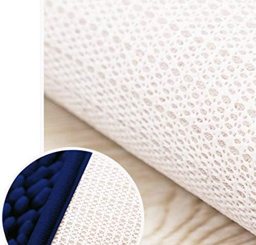 Madeals Bath Rug Set Combo 4 Piece with Toilet Lid Cover, Soft Shaggy Bath Rug Set 3 Piece and U-Shaped Toilet Floor Rug Navy Blue