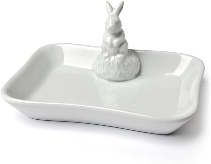 Abbott Collection Rabbit Soap Dish, White