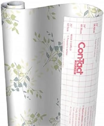 Con-Tact Brand Creative Covering, Self-Adhesive Shelf Liner, Multi-Purpose Vinyl Roll, Easy to Use and Apply, 18'' x 16', Aspen Aloe