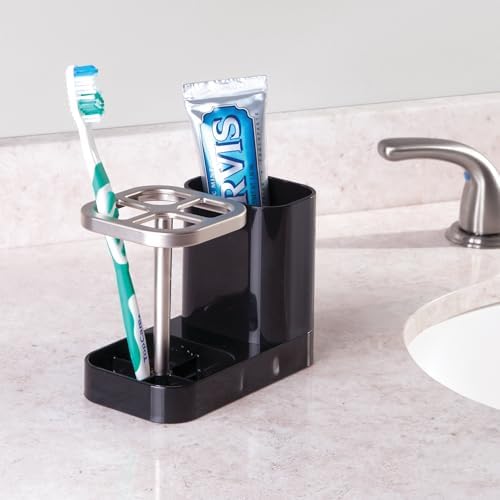 iDesign Toothbrush Holder, Black/Matte Satin