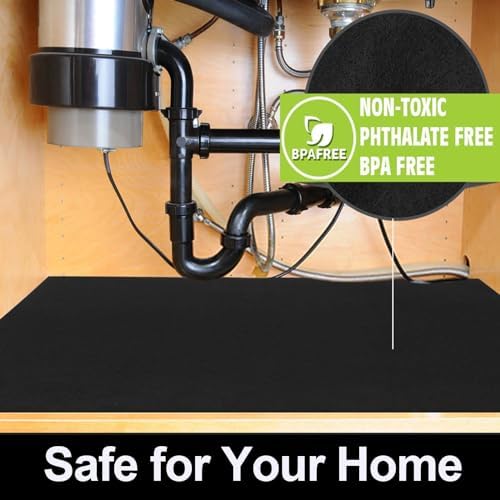 AiBOB Waterproof Under Sink Mat, Absorbent Cabinet Protector, 24" x 68"