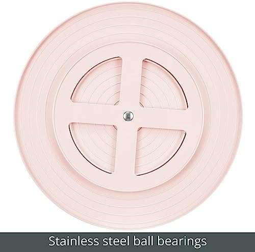 mDesign Plastic Lazy Susan Round Turntable Storage Tray - Rotating Organizer for Makeup, Cosmetics, Nail Polish, Vitamins, Shaving Kits, Hair Spray, Medical Supplies, First Aid - Light Pink/Blush