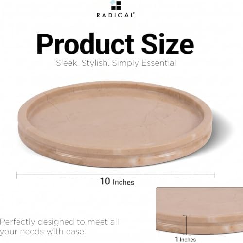 Radicaln Round Marble Tray for Vanity & Bathroom Counter, 10" Serving Tray
