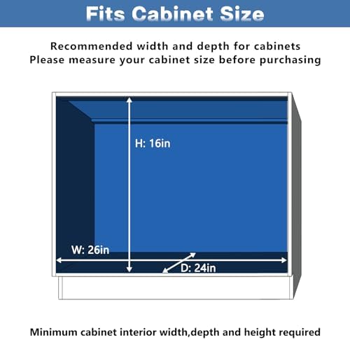 ROOMTEC Pull Out Cabinet Organizer (25½"W x 21½"D),2 Tier Pull Out Storage Shelf Drawer Basket,Sliding Shelves for Base Cabinet Organization in Kitchen, Bathroom, Pantry