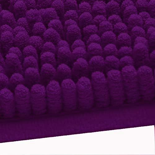 Madeals Bath Rug Set 4 Piece with Toilet Lid Cover and Rug Set Combo, Soft Shaggy, 3 Piece and U-Shaped Toilet Floor Rug Purple | Chenille,Shaggy,Non-Slip Backing,Soft,Fit,Absorbent, Comfort,3 Piece Bathroom Rug,Thickness,Quick Drying, Washable,