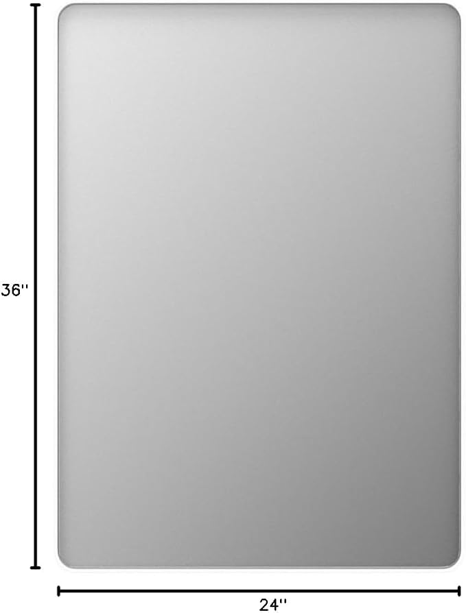 LOAAO 24x36 Inch White Metal Framed Bathroom Mirror | Rounded Rectangle, Anti-Rust, Hangs Horizontally or Vertically