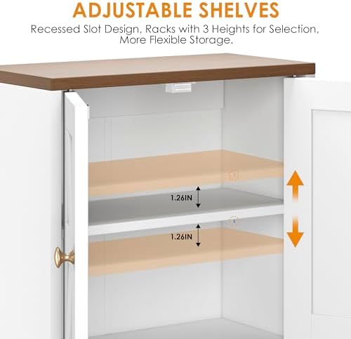 Bathroom Wall Cabinet, Farmhouse Medicine Storage with Towel Bar, White
