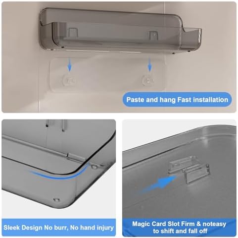 Diesisa Acrylic Wall Mount Organizer, Adhesive Shelves,2Pc Bathroom Shelves