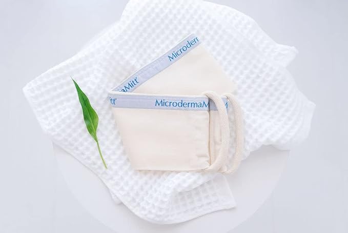 MicrodermaMitt Deep Exfoliating Back Scrubber - Bath & Shower Premium Back Scrub & Dead Skin Remover - Heavy Duty Double-Sided Turkish Kessa Exfoliator - Body Cleaner for Shower