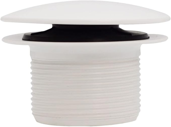 Westbrass D398R-50 1-1/2" NPSM Coarse Thread Mushroom Tip-Toe Bathtub Stopper Bath Drain, 1-Pack, Powder Coat White