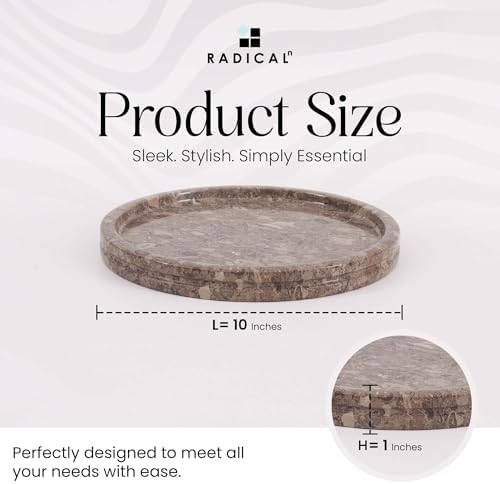 Radicaln Round Marble Tray for Vanity & Bathroom Counter, 10" Serving Tray