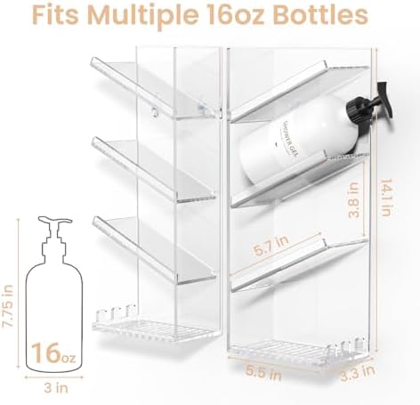 AITEE Acrylic Bathroom Organizer Caddy Shampoo Holder Combination Shelf