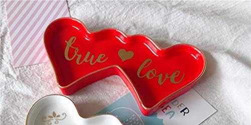 Stephanie Imports Ceramic Trinket Plate and Decorative Jewelry Dish (True Love)