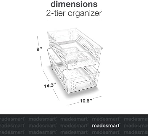 madesmart Premium Two Tier Organizer, Clear