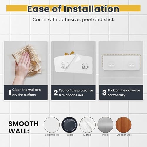OMAIRA 3-Pack Shower Caddy with Soap Holder, Adhesive Rustproof No-drill Strudy Loading Inside Shower Organizer Shelves Rack Storage Bathroom Organization for Smooth Wall Glass Tile, Sliver