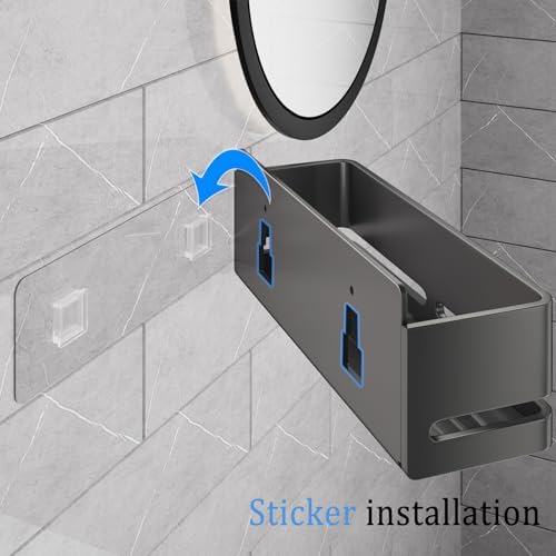 Bathroom Shower Caddy,No Drill Shower Shelves(5-piece Set-Grey)
