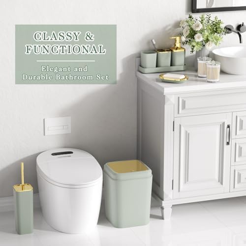 XLHOMO Sage Green Bathroom Set, Bathroom Accessory Set, Green Bathroom Set