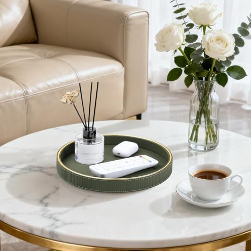 Round Decorative Tray Coffee Table Tray Nightstand Desk Organizer