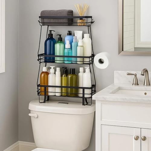 ShellKingdom Over The Toilet Storage Shelf, 3 Tier Toilet Paper Holder Rack
