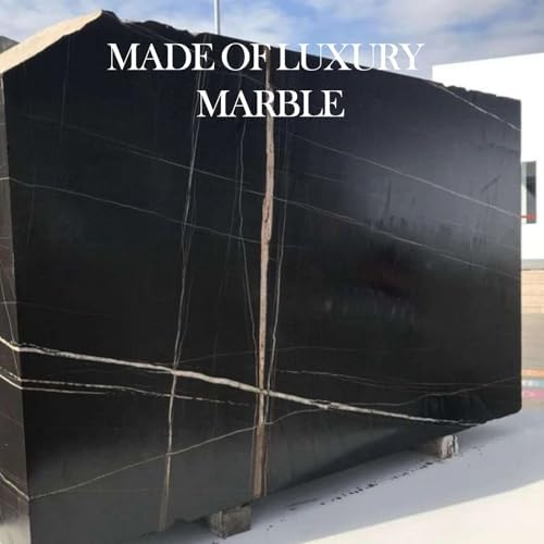 Koville Natural Black Marble Tray, 12"x6" Decorative Tray for Countertop, Catchall for Perfume, Candles, Jewelry Dish