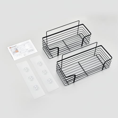 Ibergrif 2 Pack Black Bathroom Shelf Organiser, Shower Caddy M34036B - Rustproof, Waterproof, High Load-Bearing, Easy Installation