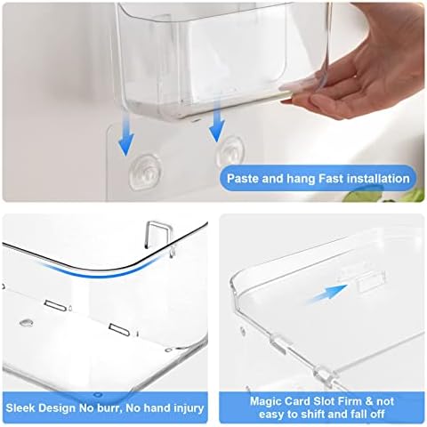 Diesisa Acrylic Wall Mount Organizer, Adhesive Shelf,Cabinet Door Organizer