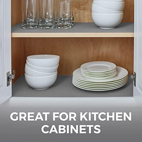 HOME GENIE Shelf Drawer and Cabinet Liner, Non Adhesive, 12x20 Soft Gray