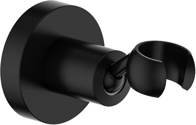 KANARY All Brass Handheld Shower Bracket Hand Held Shower (Round, Matte Black)