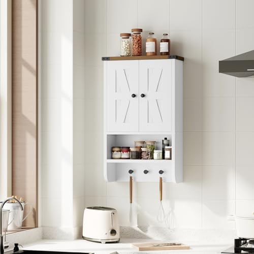 MAHANCRIS Bathroom Wall Cabinet, Farmhouse Wall-Mounted Medicine Cabinet