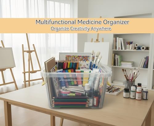 Pulseplay Clear Medicine Storage Box with Handle Yellow
