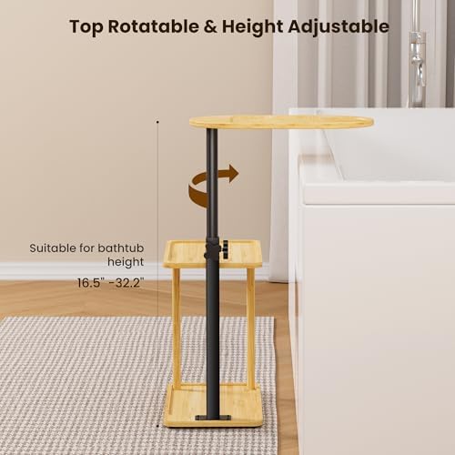 Bathtub Tray Table, Freestanding Bath Side Table Tub Tray Caddy