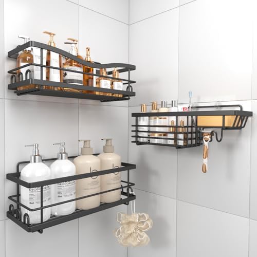 Youvip Shower Caddy, 3 Pack, Black