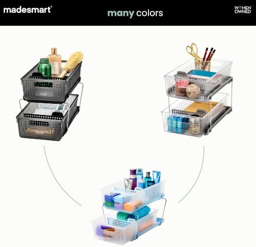 madesmart Two Tier Pull Out Organizer, Frost