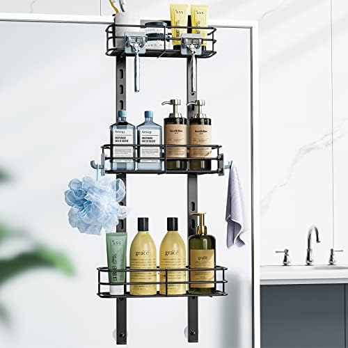ODesign 3-Tier Over the Door Shower Caddy Hanging,Black
